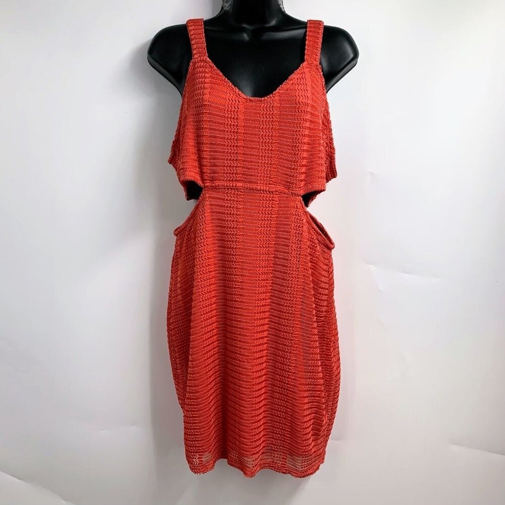 Lovers + Friends Women's Peek A Boo V Neck Sleeveless Pullover Mini Dress Size L